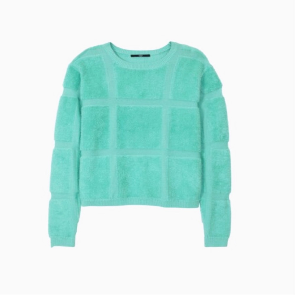 Tibi Plaid Crew Neck Pullover